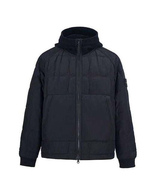 Stone Island Blue Hoody Zip-Up Jacket for men