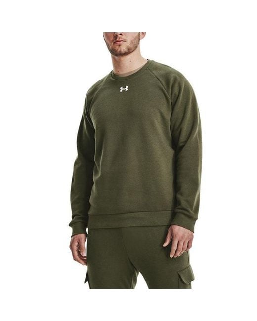 Under Armour Green Rival Fleece Crew Top for men