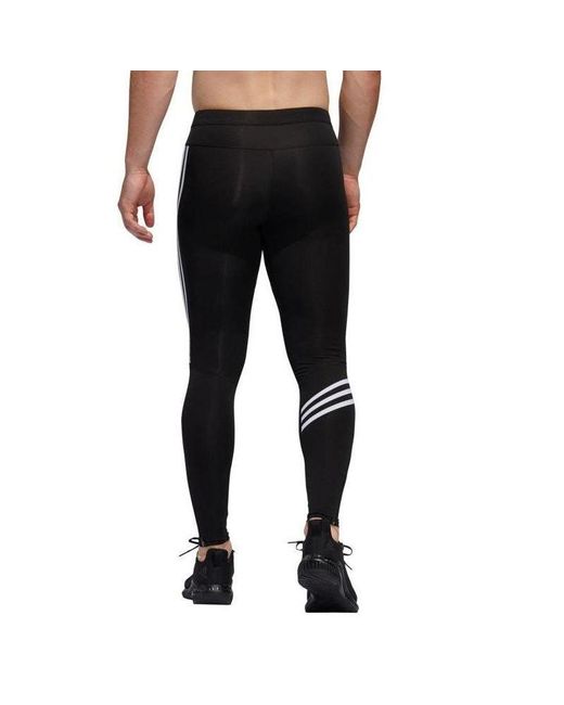 Adidas Mens Run It 3-stripes Tights Black/white Small for men