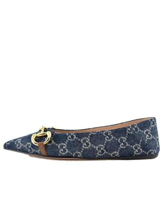Gucci Blue (Wmns) Denim Ballet Flat With Horsebit