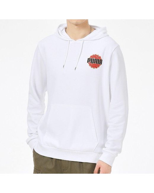 PUMA White Logo Printing Solid Color Sports for men