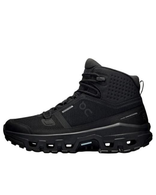 On Shoes Black Cloudrock Mid Wp 'All' for men