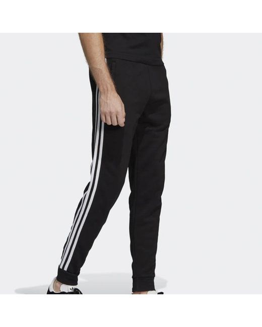 Adidas Black Originals Printing Fleece Lined Sports Pants for men