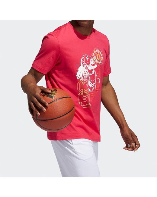 Adidas Red Rose Social Basketball Short Sleeve for men