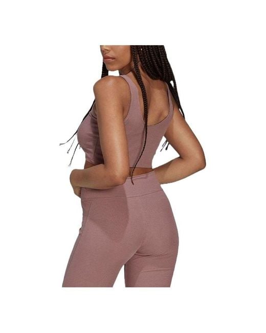 Adidas Purple (Wmns) Rib Cropped Top