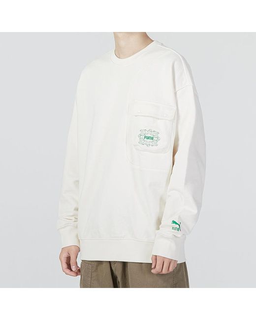 PUMA White Das Cc Graphic Crew Sweater for men