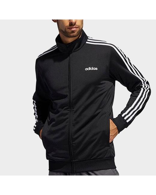 Adidas Black Stand Collar Casual Sports Running Jacket for men