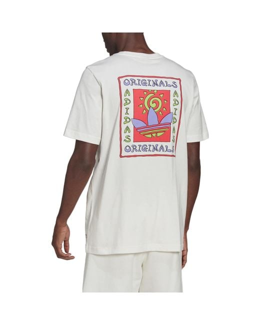 Adidas White Originals Graphic New Summer Pack T-Shirt for men