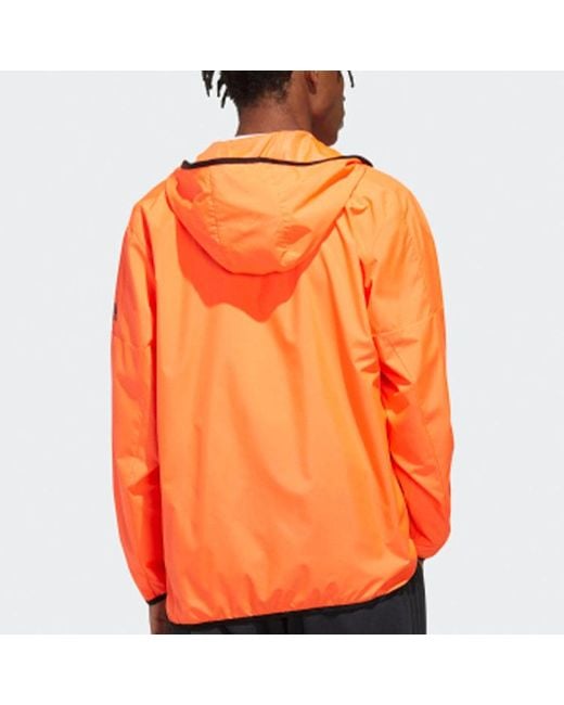 Adidas Orange Sports Stylish Jacket Fluorescence for men