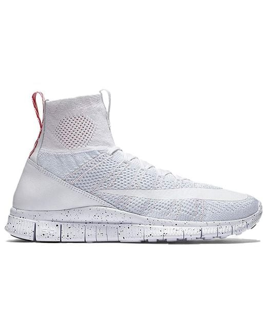 Nike White Free Flyknit Mercurial 'Triple' for men
