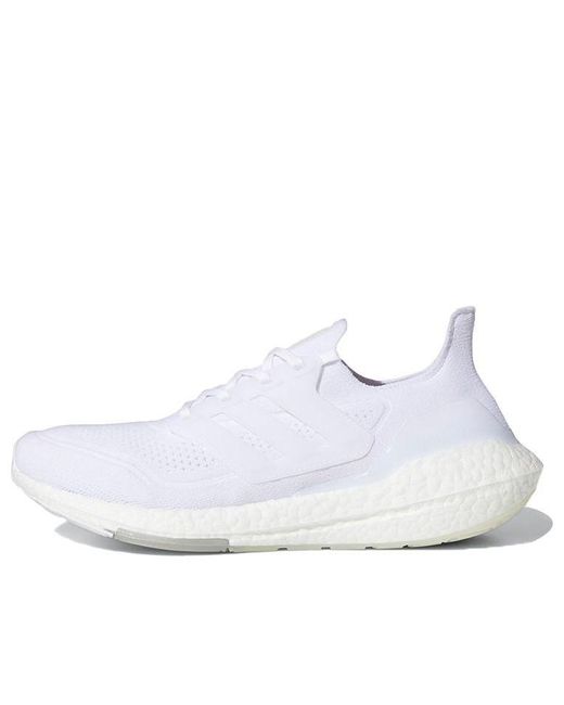 Adidas White Ultra Boost 21 'Cloud' for men