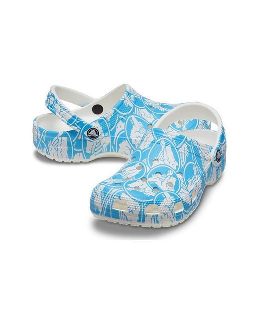 CROCSTM Blue Classic Duke Print Clogs
