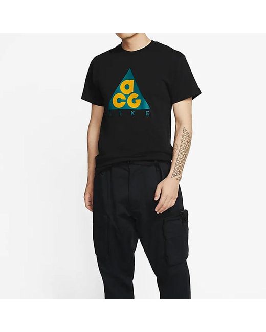 Nike Black Nrg Acg Ss20 Logo Printing Short Sleeve for men