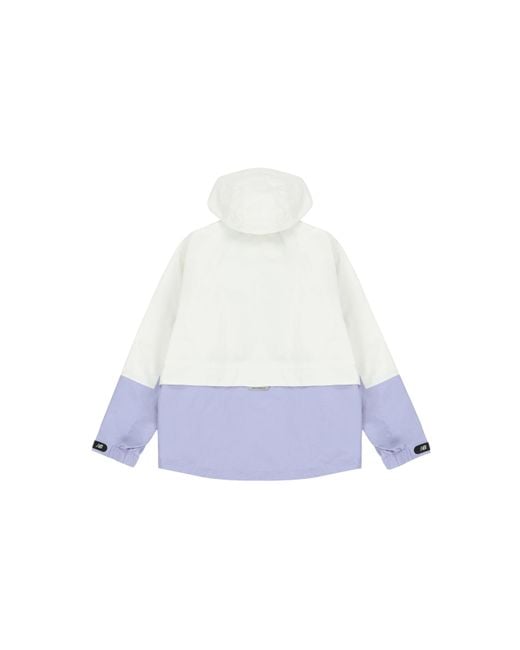 New Balance Blue Logo Embroidered Colorblock Hooded Jacket Couple Style