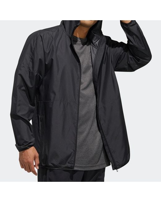 Adidas Black Windbreaker Hooded Jacket for men