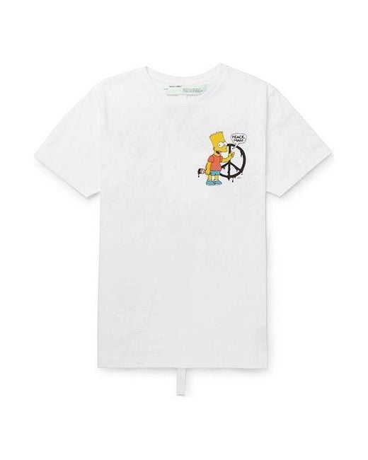 Off-White c/o Virgil Abloh White X The Simpsons/ The Simpsons Crossover Printing Short Sleeve Ordinary Version T-Shirt for men