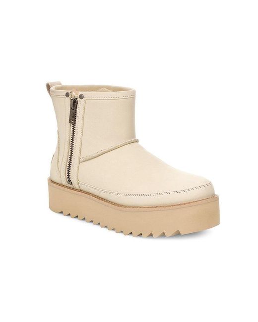 Ugg Natural (Wmns) F19 Classic Rebel Biker Mini Fleece Lined