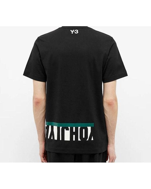 Adidas Black Y-3 Multi Block Graphic Printing Tee