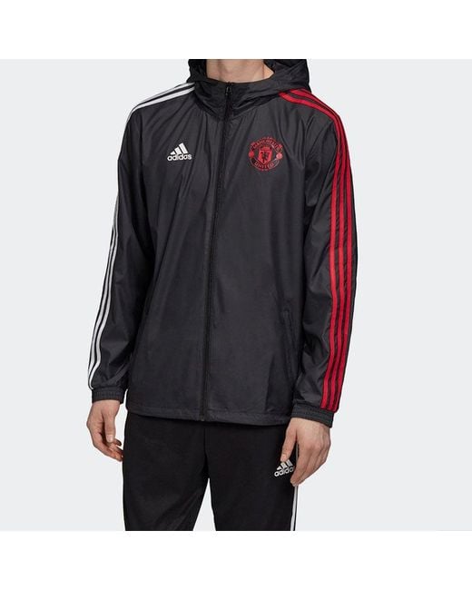 Adidas Black Manchester United Soccer/Football Sports Jacket for men