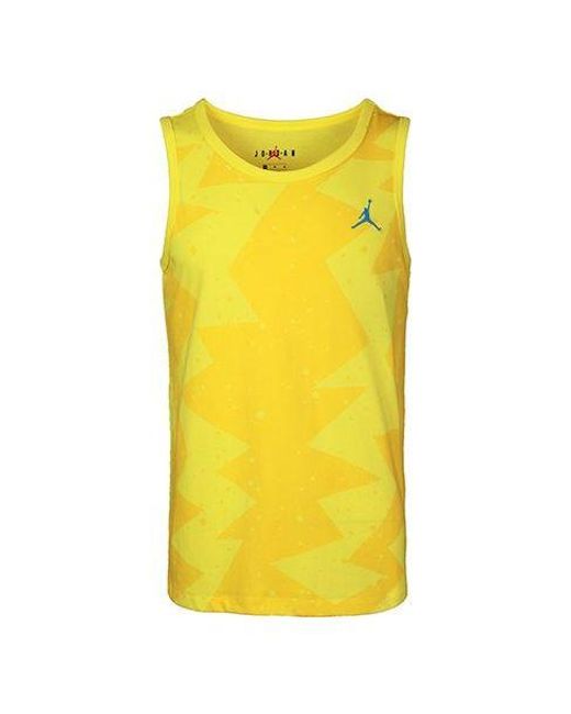 Nike Yellow Printed Poolside Printing Basketball Sports Vest for men