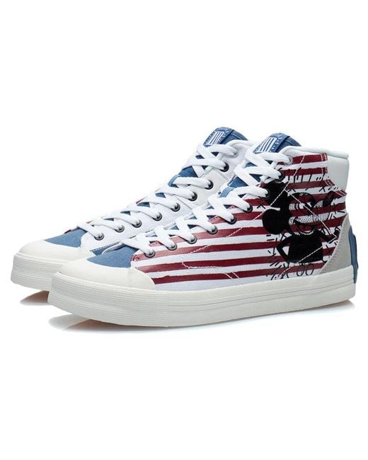 Li-ning White X Keith Haring X Disney Mickey Mouse Skate Shoes for men