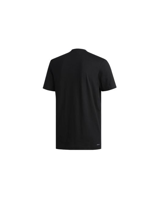 Adidas Black Casual Sports Printing Round Neck Pullover Short Sleeve T-Shirt for men