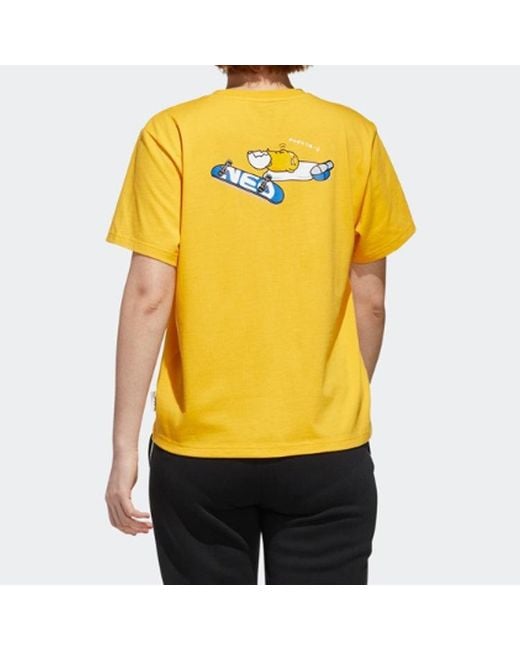 Adidas Yellow (Wmns) Neo Gdtm Bf Tee Crossover Sports Short Sleeve