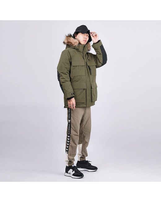 New Balance Green Warm Long Down Jacket 'Military' for men