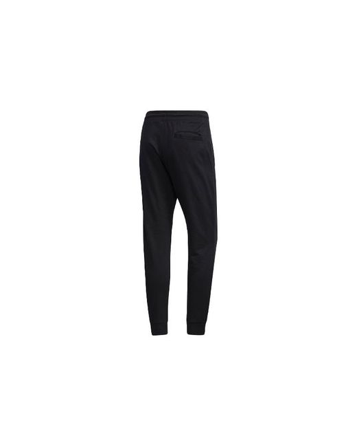 Adidas Black Neo Logo Pattern Bundle Feet Casual Sports Pants for men