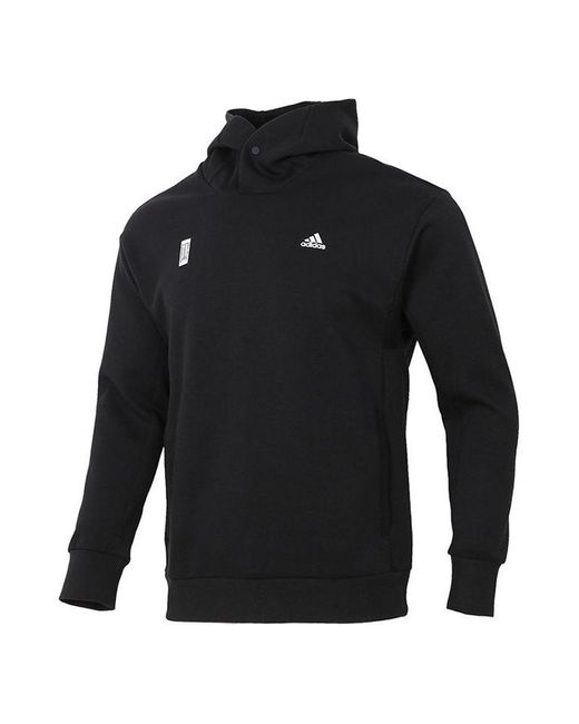 Adidas Black Wj Swt Hood Printing Sports Pullover for men