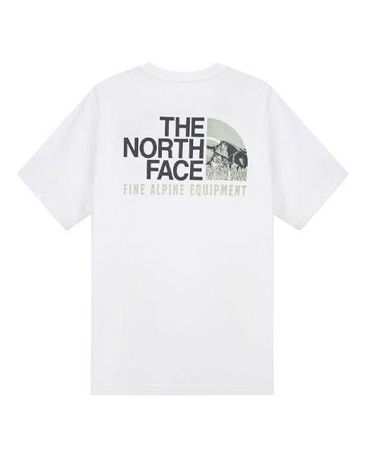 The North Face White Logo Woodcut Dome T-shirt for men