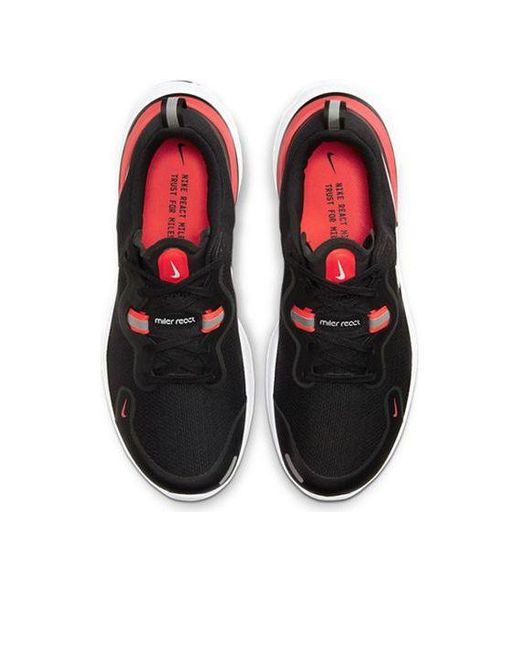 Nike Black React Miler 'Laser Crimson' for men