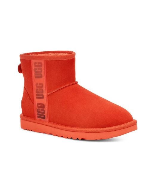 Ugg Red (Wmns) Classic Mini Ii Boot Side Logo