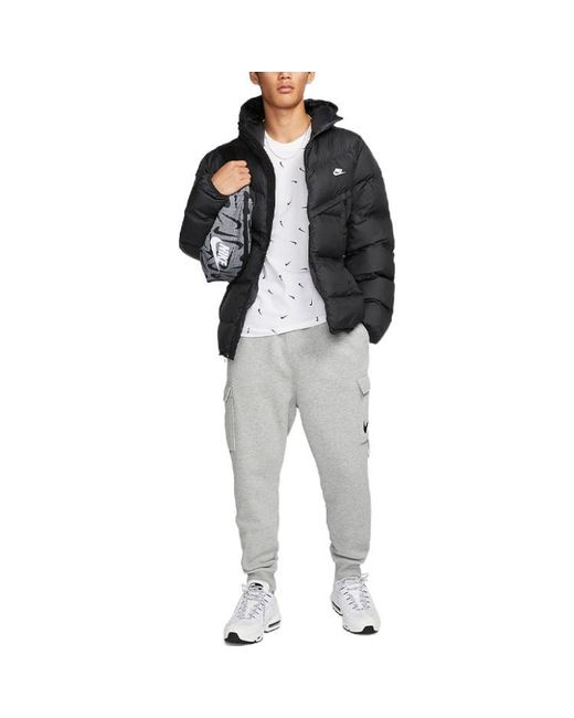 Nike White Logo Full Print Round Neck Pullover Short Sleeve T-Shirt for men
