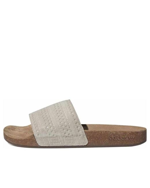 Adidas Brown Originals Adilette Slides 'Wonder Gum' for men