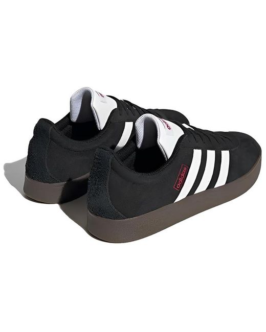 Adidas Black Vl Court Lifestyle Skate Shoes Gum' for men