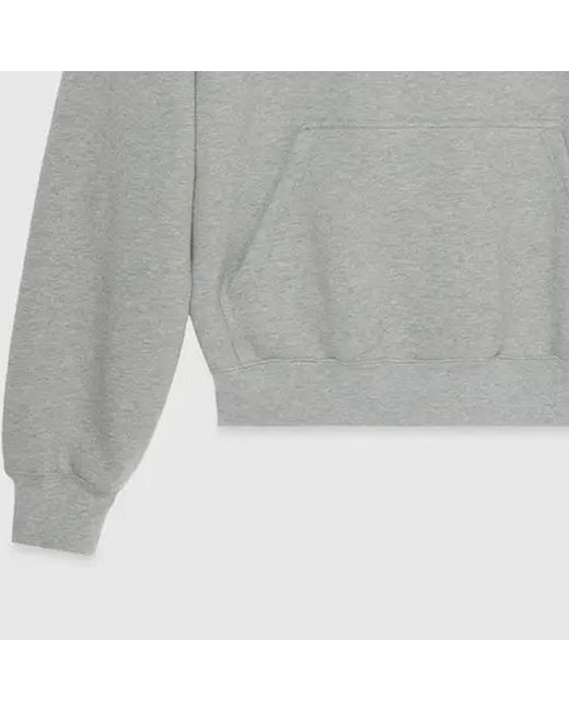 Gucci Gray Cotton Hooded Sweatshirt With Print for men