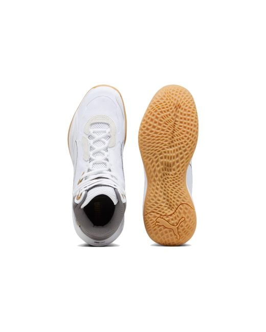 PUMA White Playmaker Pro Mid Trophies for men