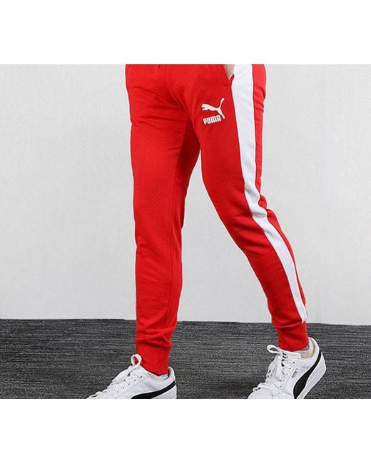 PUMA Red Iconic T7 Track Pants for men