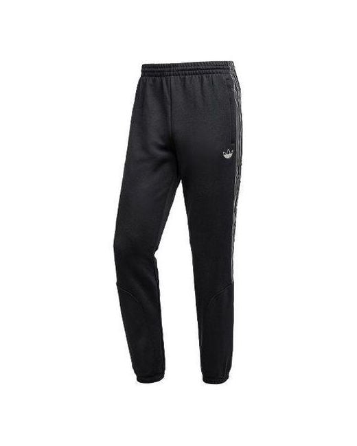 Adidas Black Originals Sprt Poly Tp Stripe Sports Long Pant for men