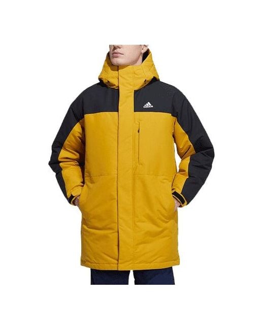 Adidas Yellow Outdoor Stay Warm Down Jacket Couple Style Color