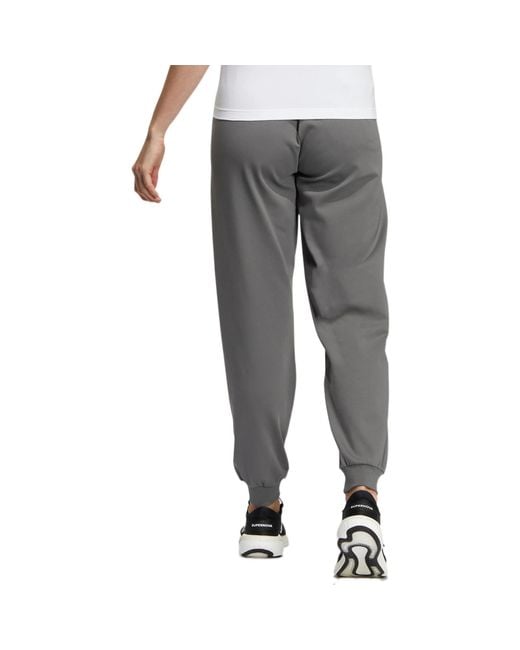 Adidas Gray Solid Color Logo Embroidered Pants for men
