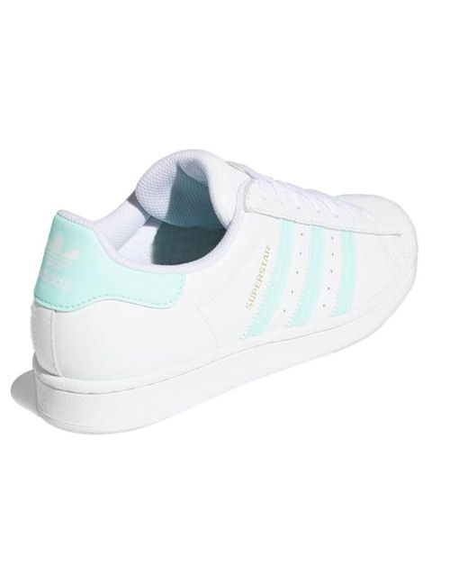 Adidas White Superstar Clear Mint' for men