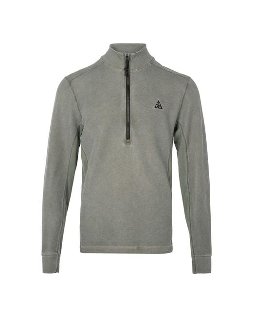 Nike Gray Acg Zipper Cardigan Sports Long Sleeves T-Shirt for men