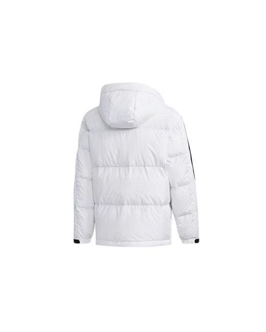 Adidas Gray 3St Puff Down Outdoor Protection Against Cold Stay Warm Hooded Down Jacket for men