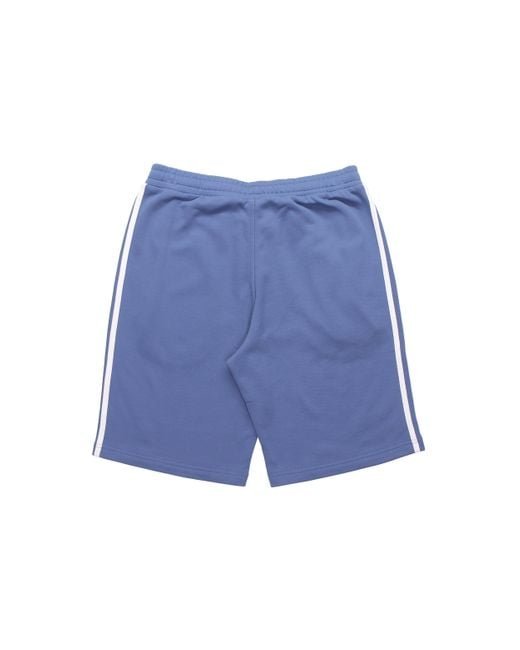 Adidas Blue Originals 3-Stripes Logo Embroidered Sports Shorts for men