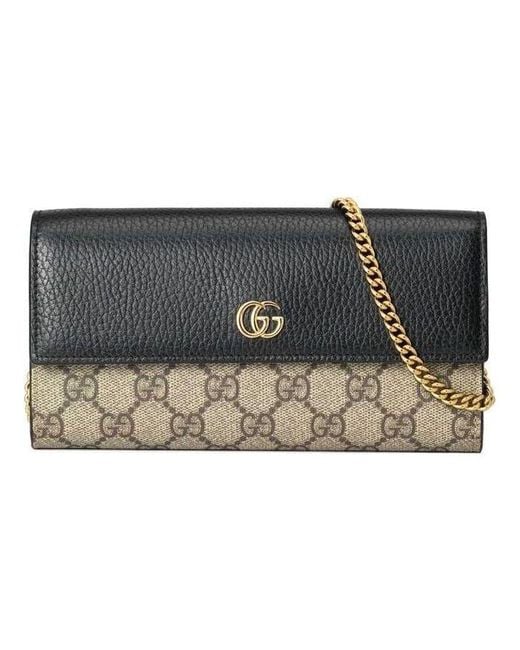 Gucci Metallic (Wmns) Gg Marmont Chain Wallet Ebony'