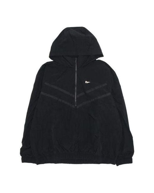 Nike Black Heritage Essentials Half-Zip Overhead Woven Windbreaker Jacket for men