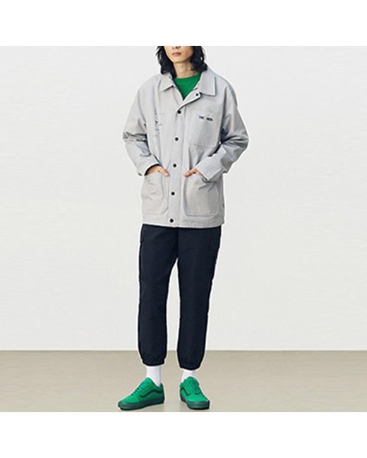 Vans Gray Series Skateboard Logo Printing Sports Jacket for men