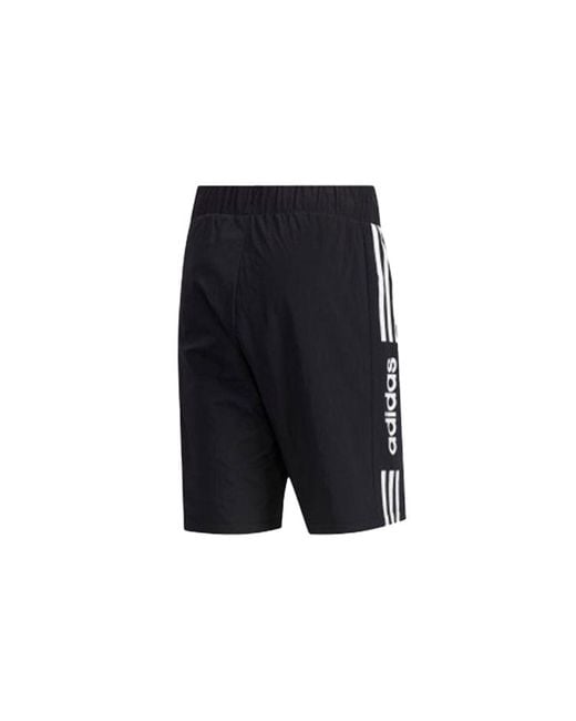 Adidas Blue Neo Side Stripe Logo Woven Shorts for men